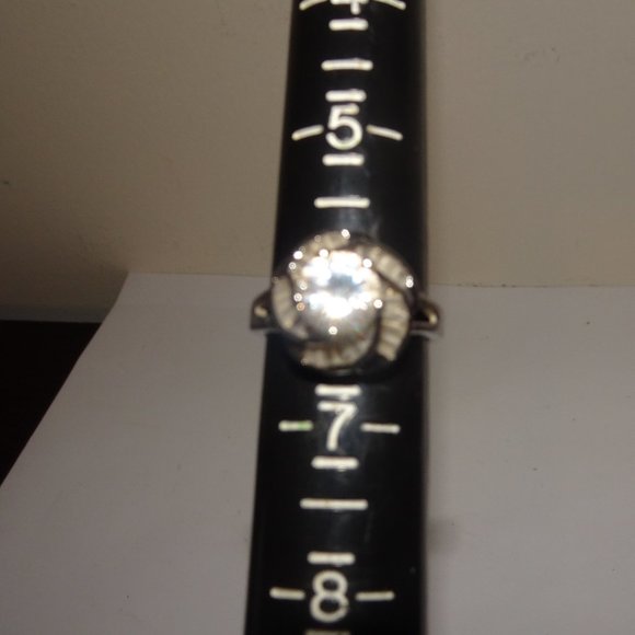 Vtg. RSC 925 SS Flower Rhinestone Ring Size 6.25 - Picture 7 of 8